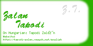 zalan tapodi business card